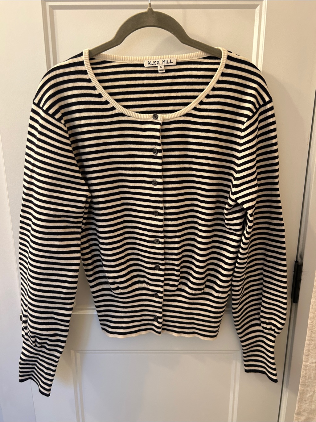 Nwot Alex Mill Louisa Cardigan In Striped Cotton Cashmere Size Small — image 4 of 5